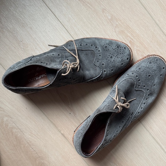 Suitsupply Charcoal Suede Oxfords - Picture 1 of 7